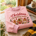 Christmas Gingerbread Baker Gingham Sweatshirt Ln, Festive Holiday Apparel