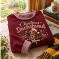 Christmas Dachshund Mom Gingham Sweatshirt Ln, Cute Dog Lover Gift