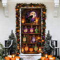 Halloween Witch Potion Cabinet Holiday LN Door Cover, Magical Apothecary Entryway Cover