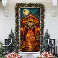 Halloween Haunted Carnival Holiday LN Door Cover, Spooky Midway Entryway Decoration