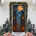 Halloween Raven Cemetery Holiday LN Door Cover, Dark Gothic Graveyard Entryway Cover