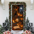 Halloween Dark Academia Holiday LN Door Cover, Moody Gothic Library Entryway Cover