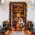 Personalized Halloween Family LN Door Cover, Holiday Decor