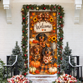 Fall Dachshund Pumpkin LN Door Cover, Holiday Decor