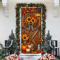 Fall Rustic Barn LN Door Cover, Farmhouse Holiday Decor