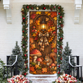 Fall Woodland Mushroom LN Door Cover, Nature Holiday Decor
