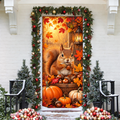 Fall Squirrel Acorn LN Door Cover, Woodland Holiday Decor