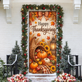 Thanksgiving Rustic Farmhouse Holiday LN Door Cover, Country Harvest Entrance Decor