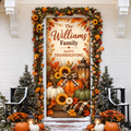 Personalized Thanksgiving Family Holiday LN Door Cover, Custom Festive Home Decor
