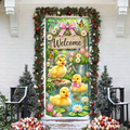 Easter Duckling Pond LN Door Cover, Holiday Decor