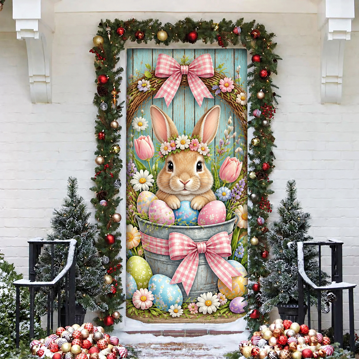 Easter Pastel Egg LN Door Cover, Holiday Decor