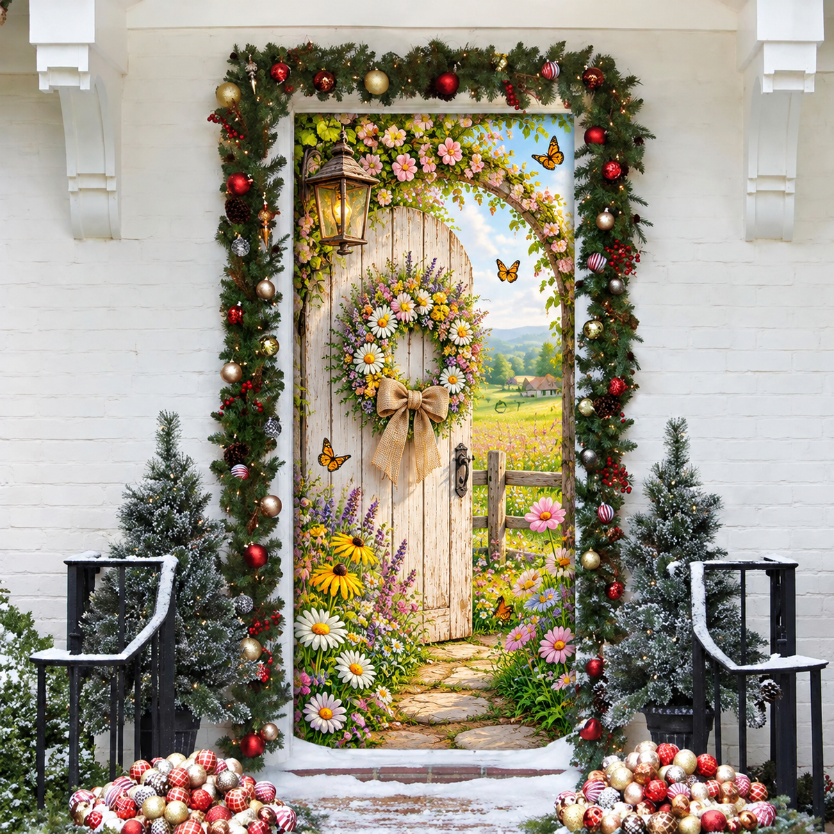 Spring Wildflower Meadow LN Door Cover, Holiday Decor