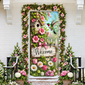 Spring Hummingbird Garden LN Door Cover, Holiday Decor