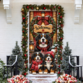 Bernese Mountain Dog LN Door Cover, Personalized Polyester Holiday Decor For Front Entry, Custom Name Pet Lover Gift