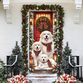 Personalized Great Pyrenees LN Door Cover, Polyester Holiday Decor For Front Entrance, Custom Name Dog Lover Gift