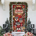 Miniature Schnauzer LN Door Cover, Personalized Polyester Holiday Decor For Front Entry, Custom Name Dog Lover Gift