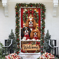 Personalized Cavalier Spaniel LN Door Cover, Polyester Holiday Decor For Front Entrance, Custom Name Pet Lover Gift