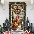 Backyard Chicken Holiday LN Door Cover, Personalized Farmhouse Entry Hanging