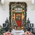 Country Cottage Holiday LN Door Cover, Personalized Vintage Entry Hanging
