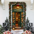 3D Vintage Bookstore Entrance Holiday LN LN Door Cover, Literary Antique Entry Hanging