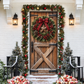 3D Rustic Wooden Barn Holiday LN Door Cover, Farmhouse Country Style Entryway Decor