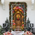 3D Enchanted Mushroom Forest Holiday LN Door Cover, Whimsical Fairy Woodland Decor