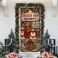 Funny Chicken Coop Holiday LN Door Cover, Humorous Farmhouse Poultry Security Decor