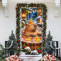 Funny Capybara Relaxation Holiday LN Door Cover, Cute Chill Animal Welcome Home Decor