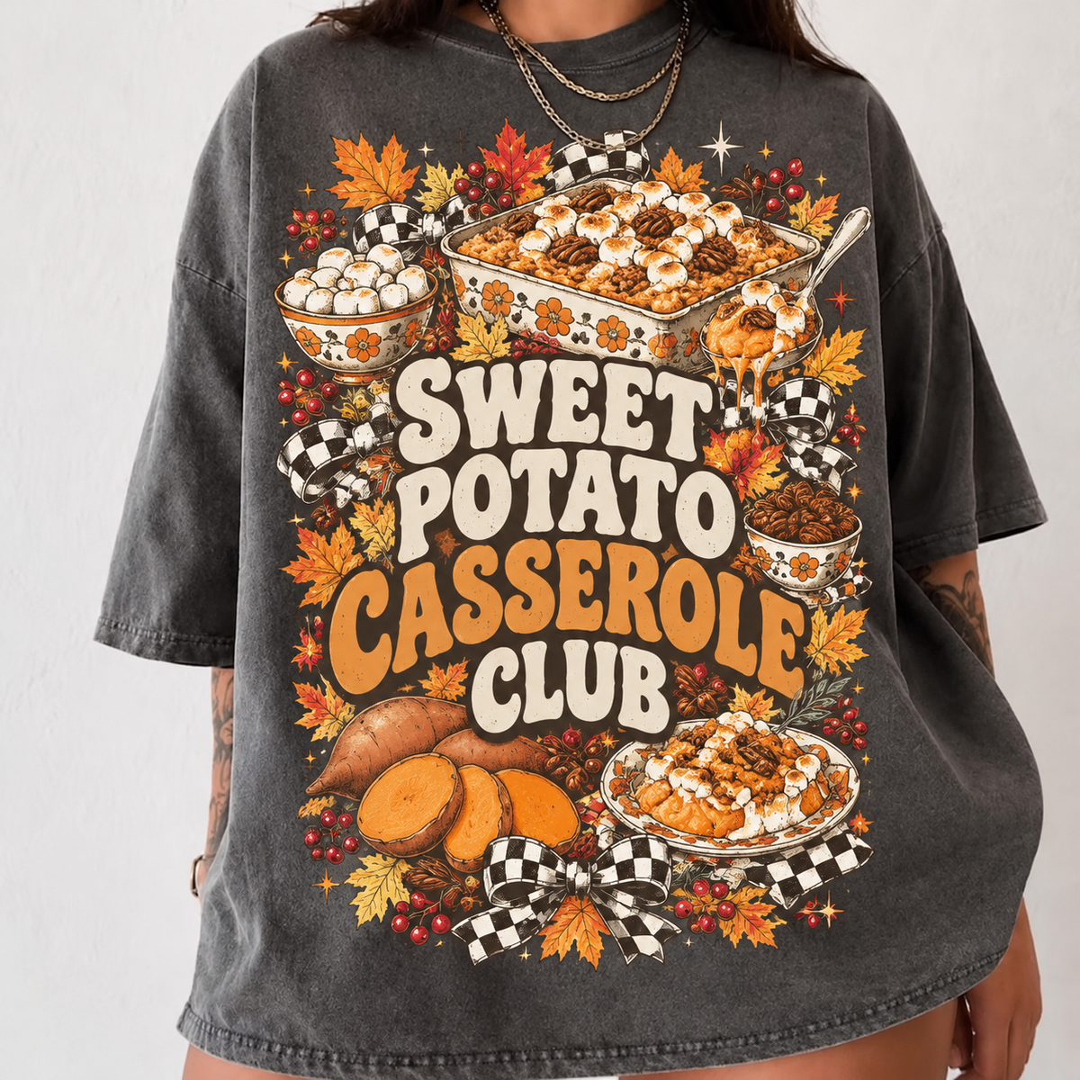 Sweet Potato Casserole Club Shirt, Comfort Colors Funny Thanksgiving HFN Gen Cotton Tee for Holiday Feast