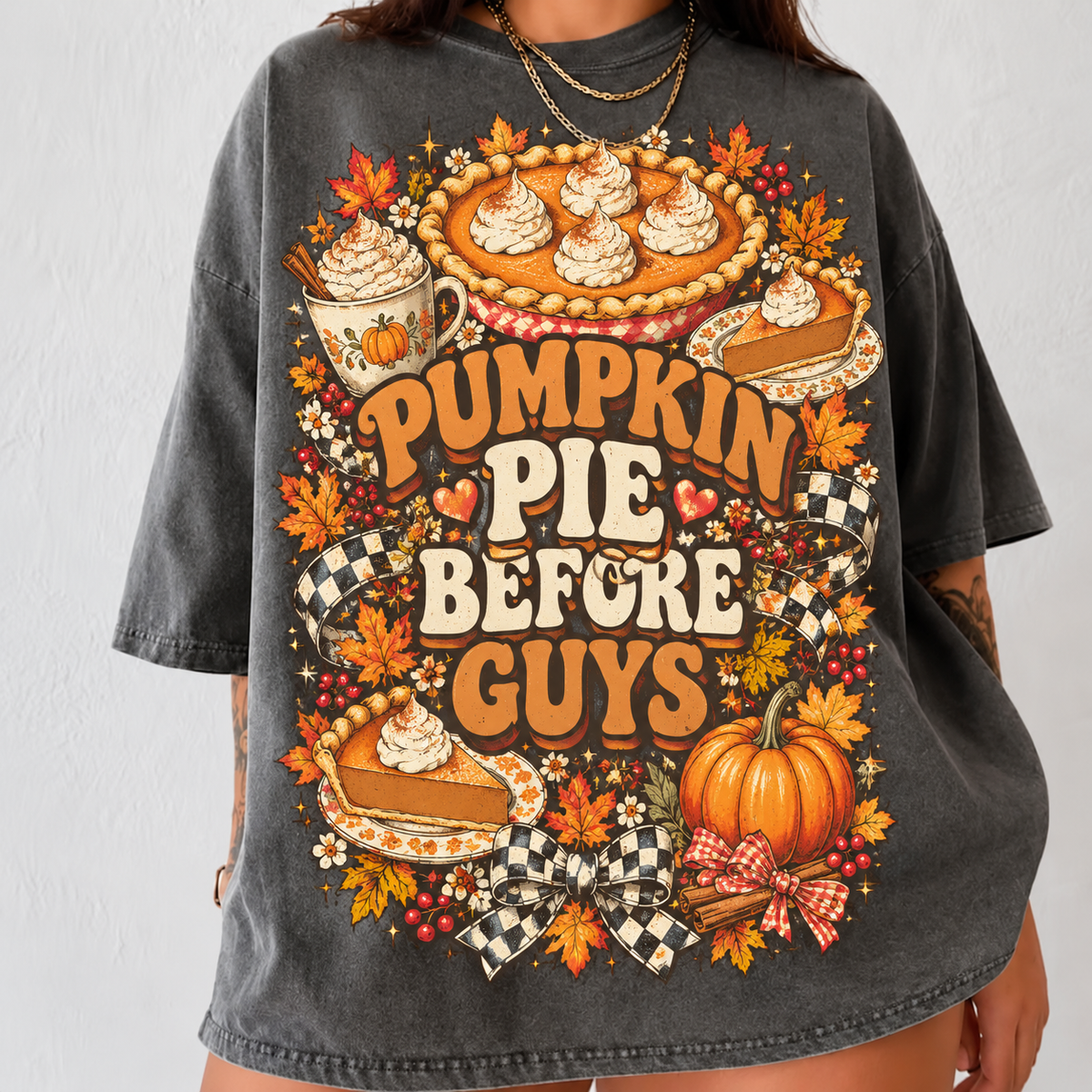 Pumpkin Pie Before Guys Shirt, Comfort Colors Funny Thanksgiving HFN Gen Cotton Tee for Fall Dinner