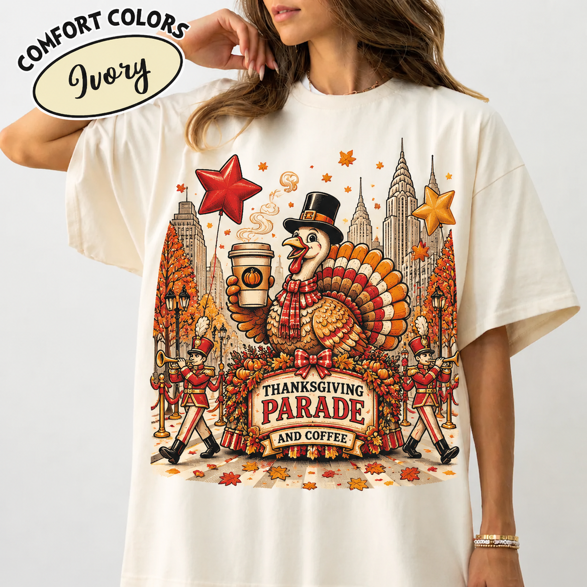Thanksgiving Parade Coffee Comfort Colors HFN Gen Shirt