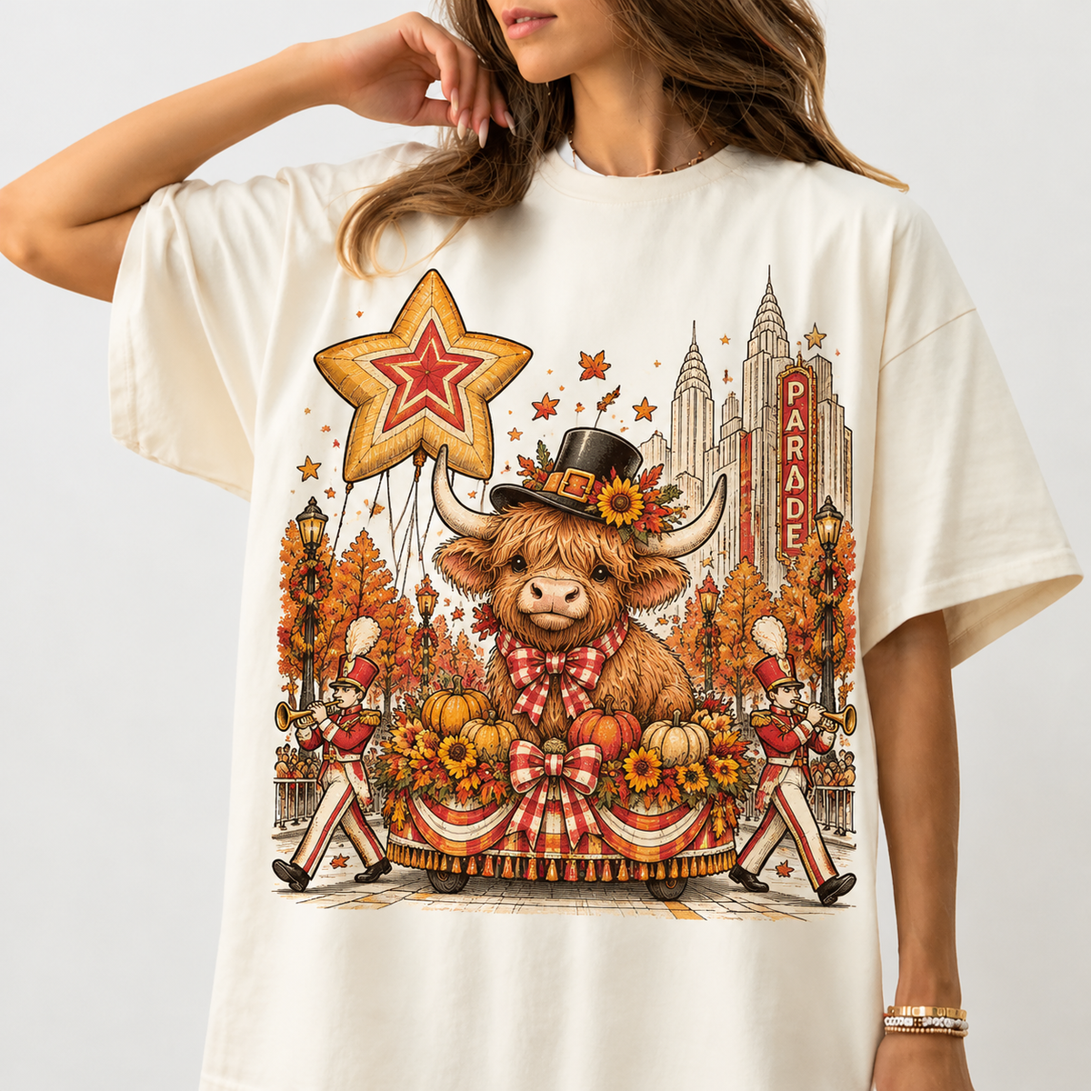 Highland Cow Thanksgiving Parade Comfort Colors HFN Gen Shirt