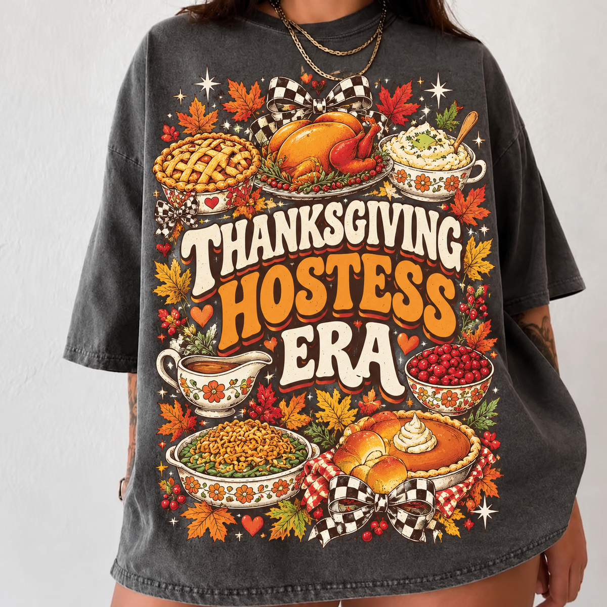 Comfort Colors Funny HFN Gen Shirt, Thanksgiving Hostess Era