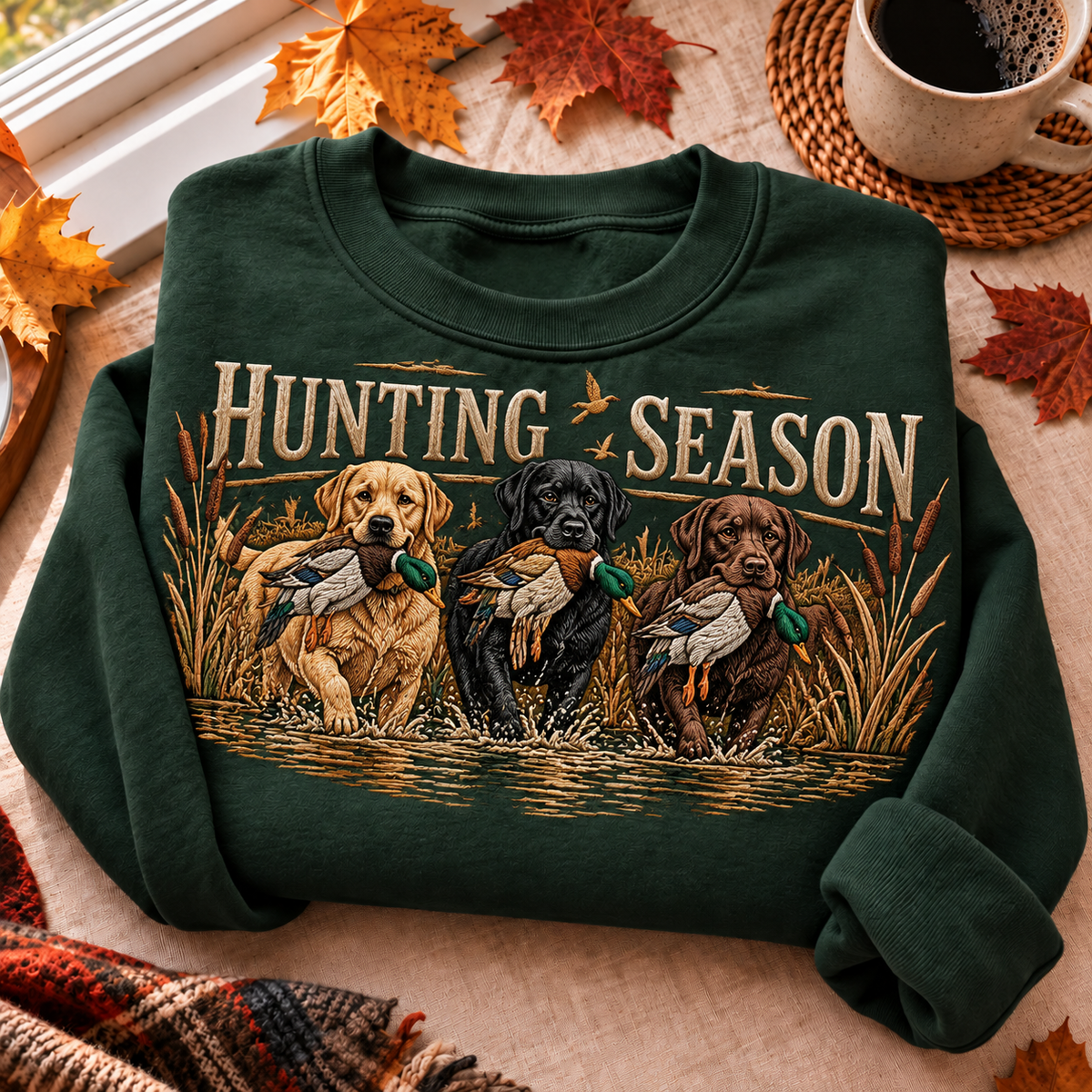 Labrador Retriever Duck Hunting Season HFN Gen Embroidered Shirt