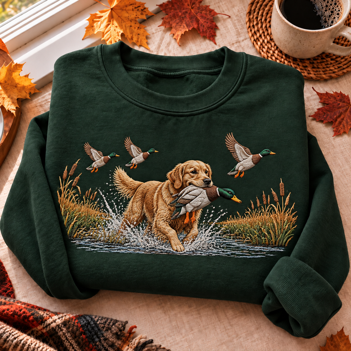 Mallard Duck Retrieval Hunting Season HFN Gen Embroidered Shirt