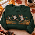 Flying Mallards Over Marsh Hunting Season HFN Gen Embroidered Shirt