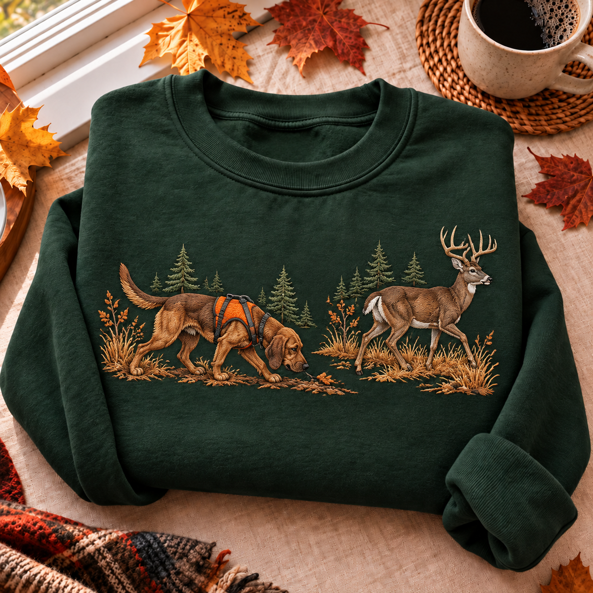Hunting Season HFN Gen Embroidered Shirt, Deer Tracking Dog