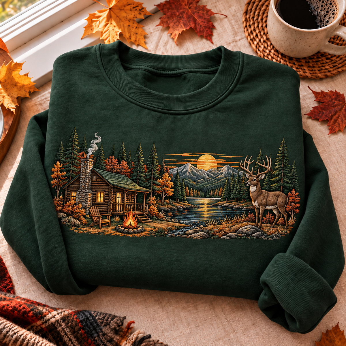 Hunting Season HFN Gen Embroidered Shirt, Cabin In The Woods