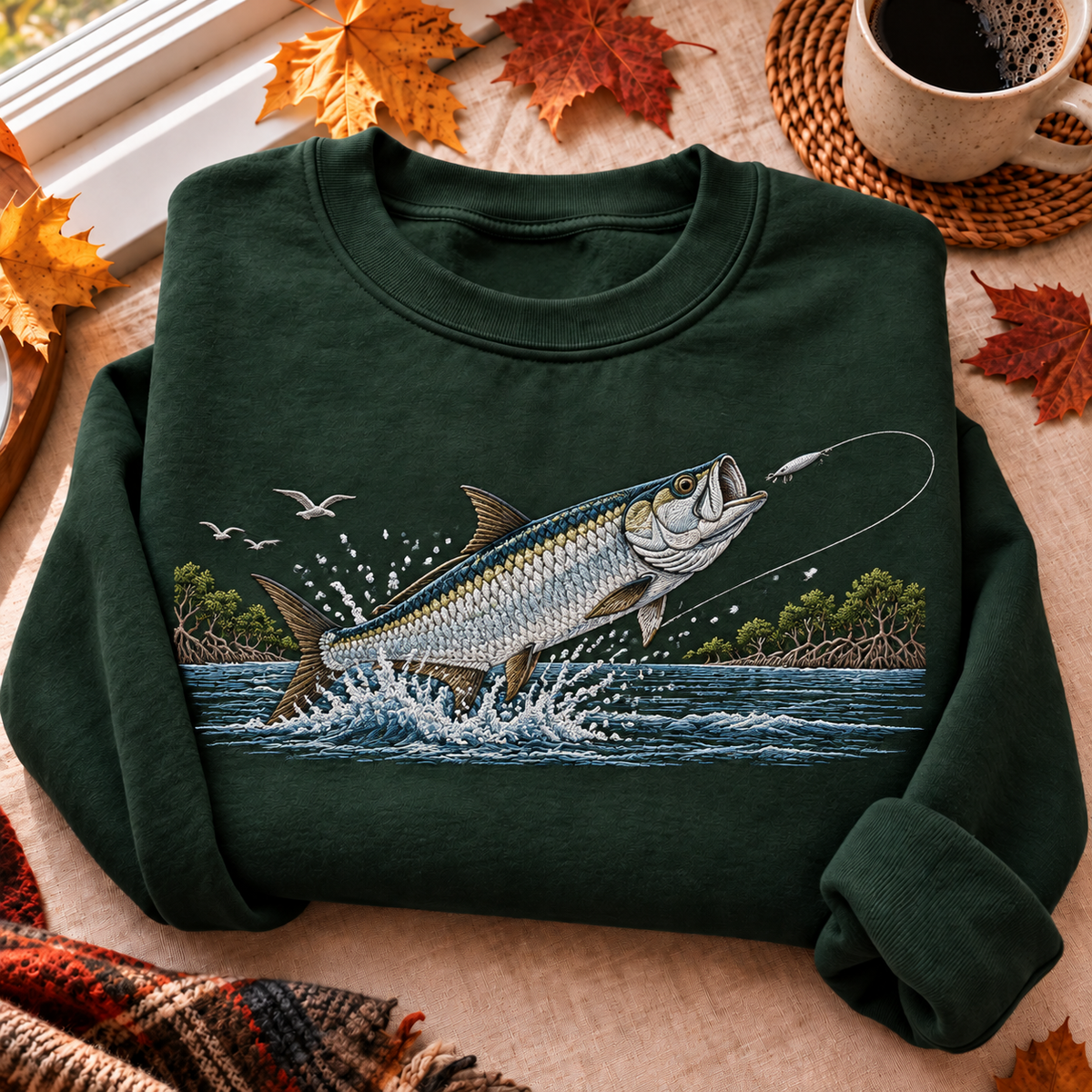 Tarpon Fishing Hunting Season HFN Gen Embroidered Shirt