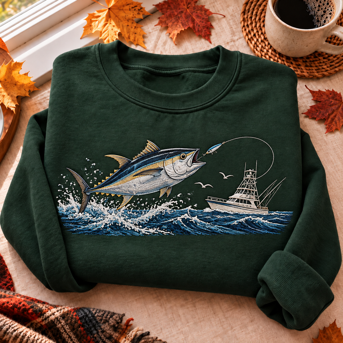 Bluefin Tuna Fishing Hunting Season HFN Gen Embroidered Shirt