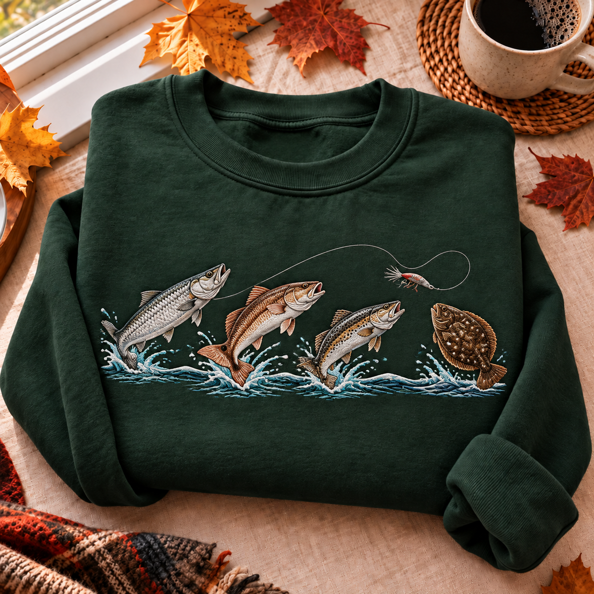 Inshore Saltwater Fishing Hunting Season HFN Gen Embroidered Shirt