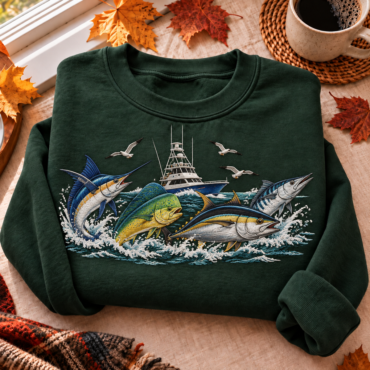 Offshore Deep Sea Fishing Hunting Season HFN Gen Embroidered Shirt