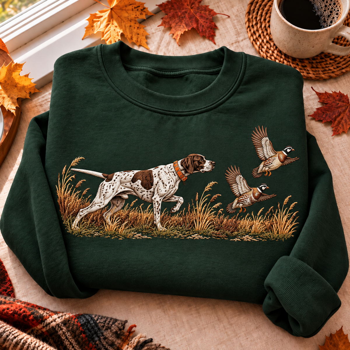 English Pointer Bird Hunting Season HFN Gen Embroidered Shirt, Cotton Upland Sportswear