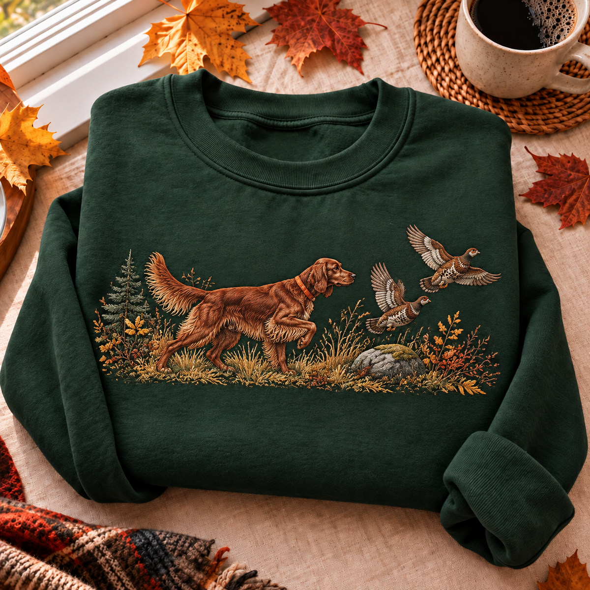 Grouse Setter Hunting Season HFN Gen Embroidered Shirt, Soft Cotton Upland Fieldwear