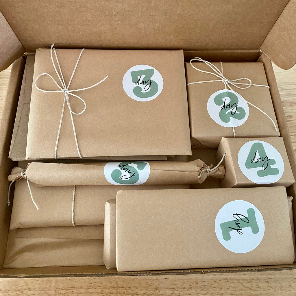 Stationery Gift Box, Advent Calendar HG, Personalized, 12 or 24 Days, Surprise Mystery Box, Grab Bag, Adults Kids Set, PenPal, Junk Journal