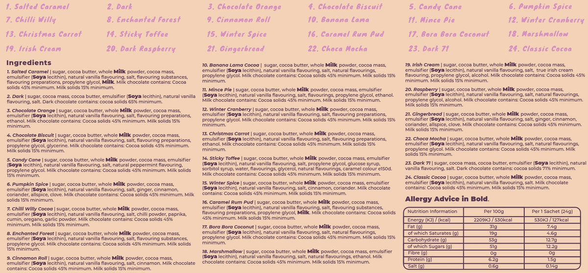 Hot Chocolate Advent Calendar HG 2026 | Real flakes of Silky Smooth Drinking Chocolate