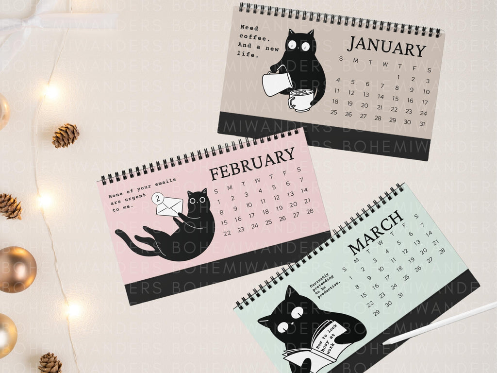2027 Office Cat Desk Calendar • Funny Cat Calendar for Work • Work Bestie Gift • Humorous Cat Office Decor For Cat Lovers