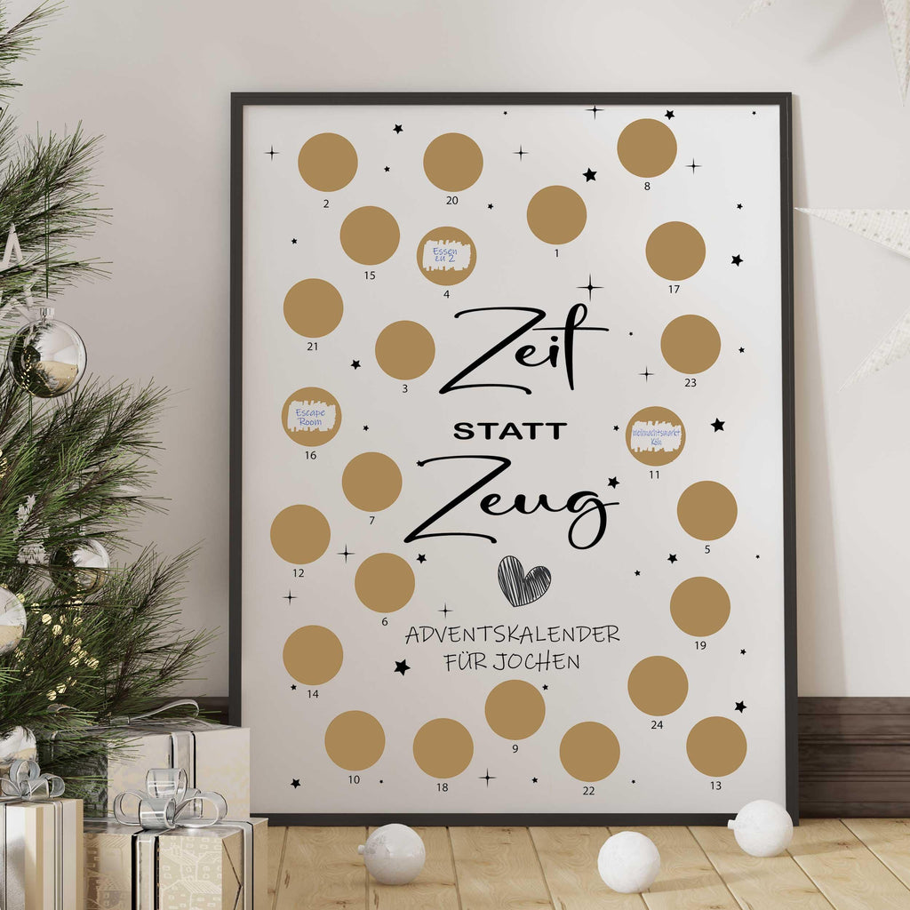Scratch-off Advent Calendar HG • Customizable • DIY scratch-off calendar with 24 fields • Gift for friends, partner & family