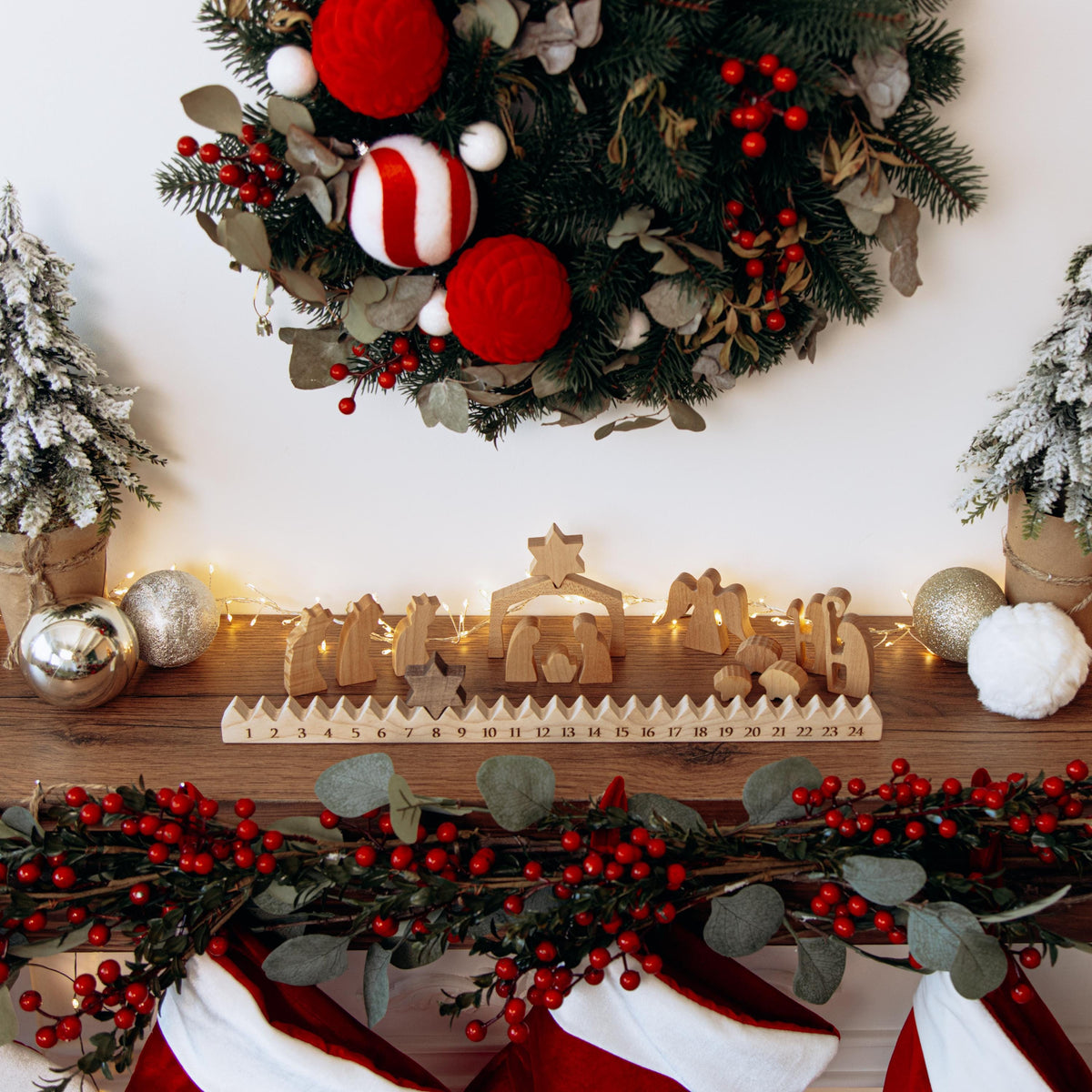 Wooden Advent Calendar HG | Holiday Decor by BusyPuzzle