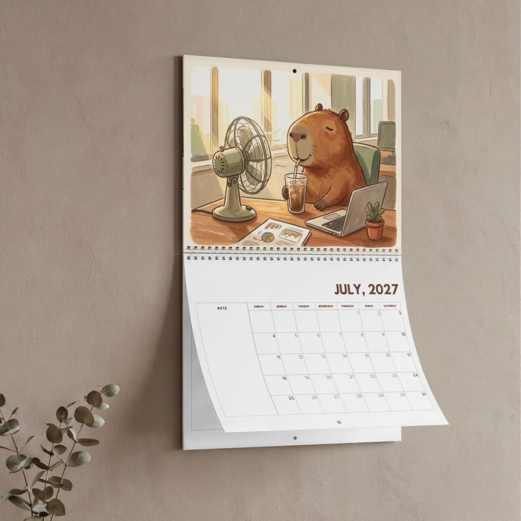 Office Capybara 2027 Wall Calendar, Funny Office Calendar, Cute Capybara Gift, Work Desk Decor, Coworker Gift, Office Humor